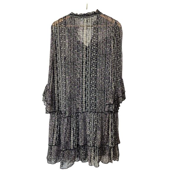 Sundance Quinn Floral Print Drop Waist Ruffle long sleeve Shift Dress Size M NEW - Picture 2 of 15